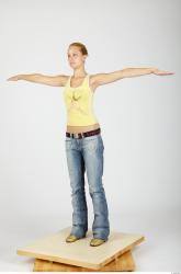 Whole Body Woman T poses Casual Slim Studio photo references